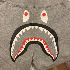A bathing ape grey shark slim sweatpants